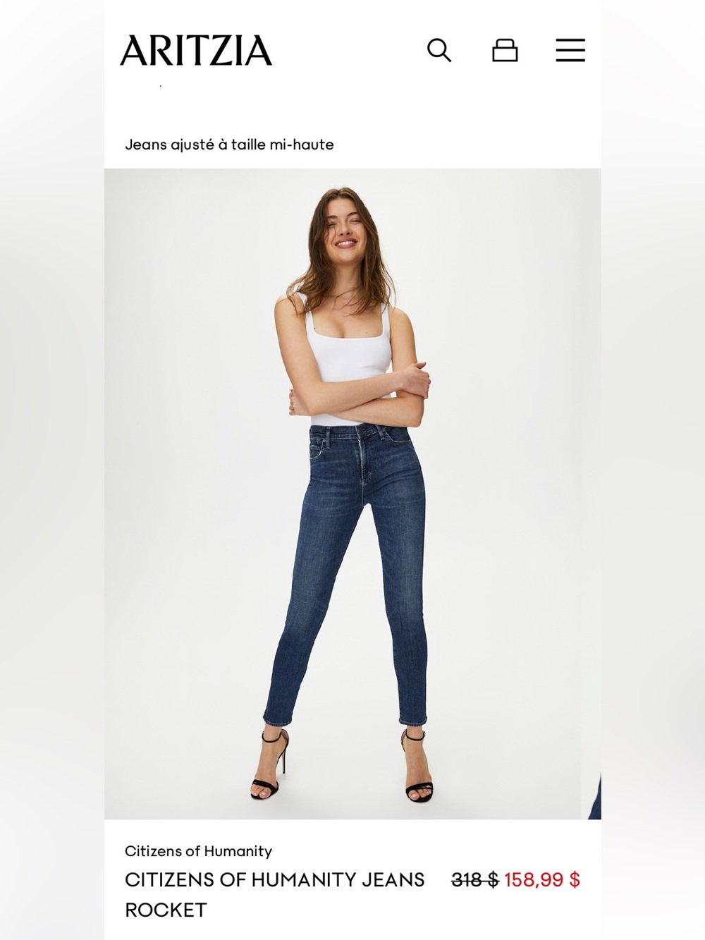 318$ CITIZENS OF HUMANITY - ARITZIA, the Rocket jeans!
